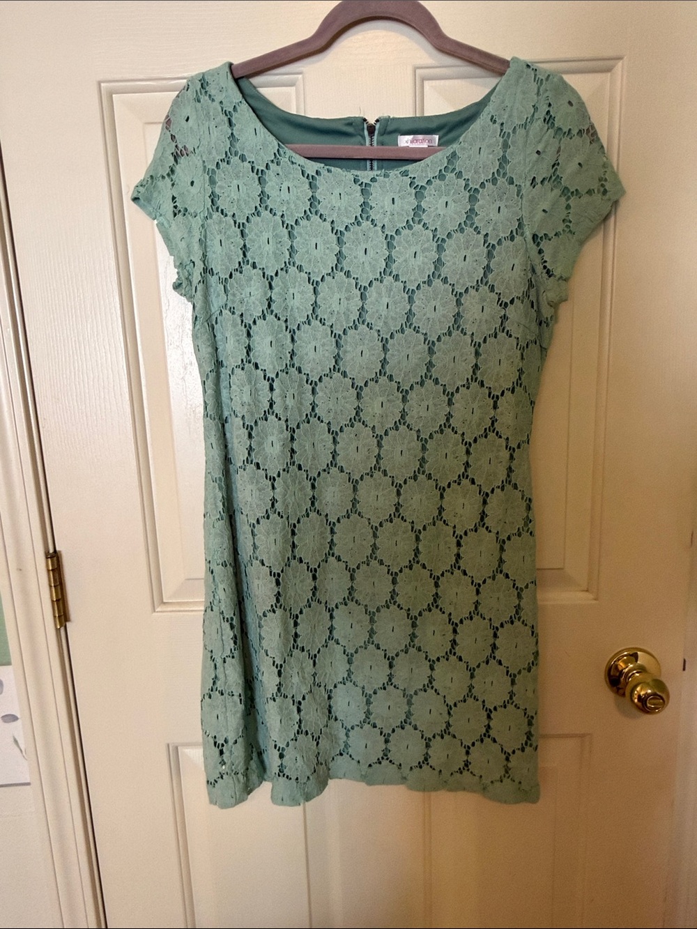 Xhilaration Mint Lace Short Sleeve Shift Dress